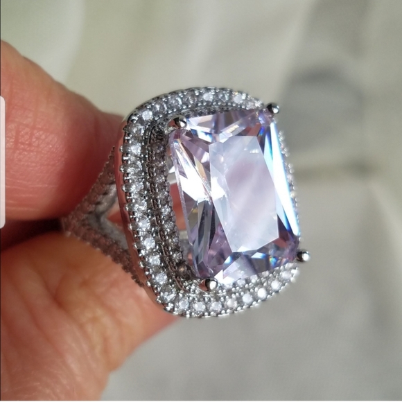 Swarovski Elements 925 Sterling Silver Huge Halo Solitaire Statement Ring NEW - Picture 4 of 17